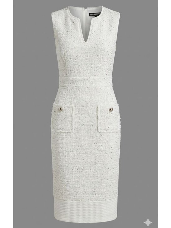 Karl Lagerfield Dresses & Skirts - NWT Karl Lagerfield Paris Tweed Preppy Formal Shift Dress White Womens Size 10